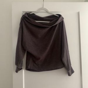 Womens Gray Slouchy Sweater Millibon Size M